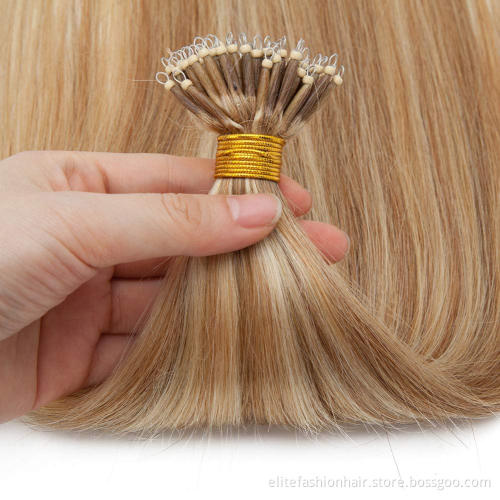 Hot sells straight double drawn No shedding and tangle pre bonded hair extensions Nano tip hair Nano ring Hair extensions